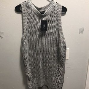 Gray knit dress mini